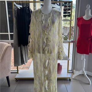 Entro Pastel Maxi Dress with Ruffle Detail